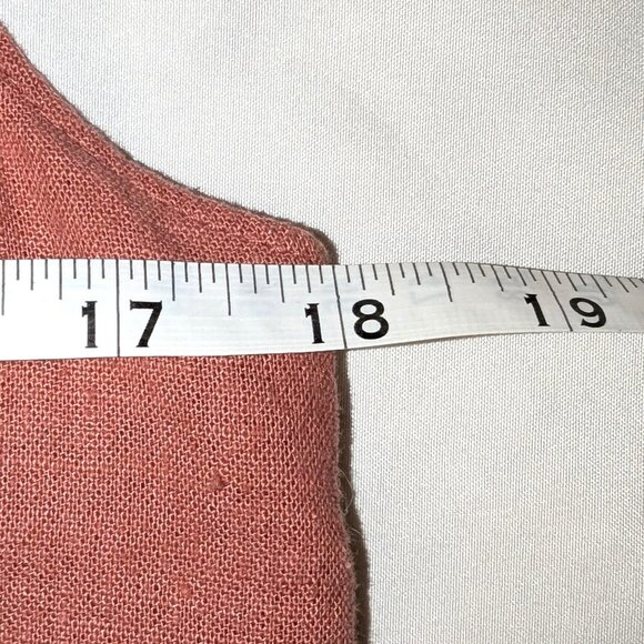 Abercrombie | Linen Blend Coral Pink Crop Top Cami w/ Smocked Back | Large - Picture 7 of 8